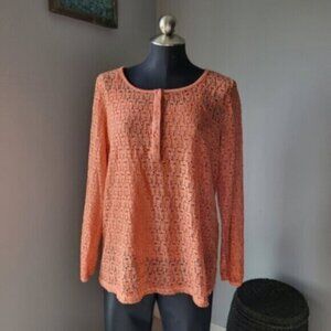 Gina Benotti Lace Cut out  Blouse Size Small
